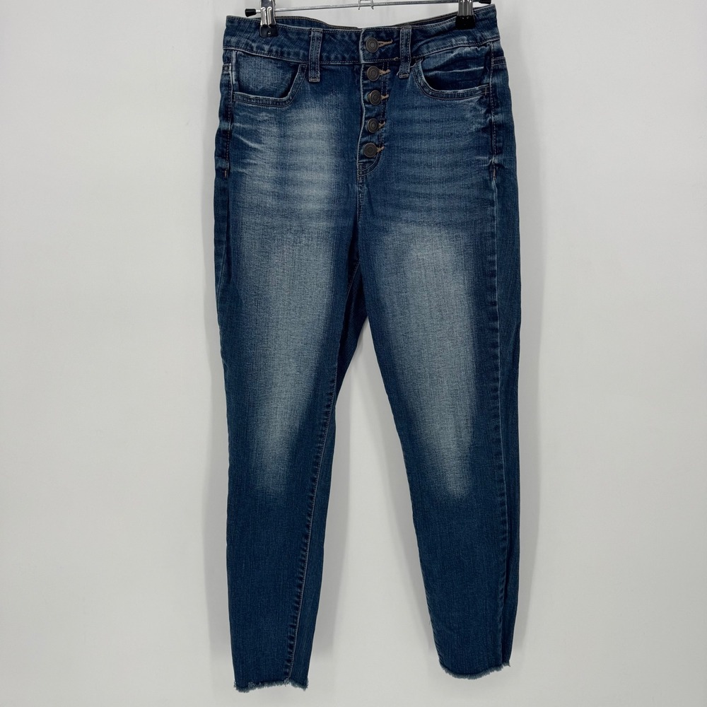 SO Ultimate Ankle Jegging High Rise Button Fly Stretch Denim Jeans Women Size 7